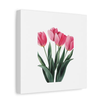 Pink Tulip Bouquet Wall Art Print | Elegant Floral Botanical Decor