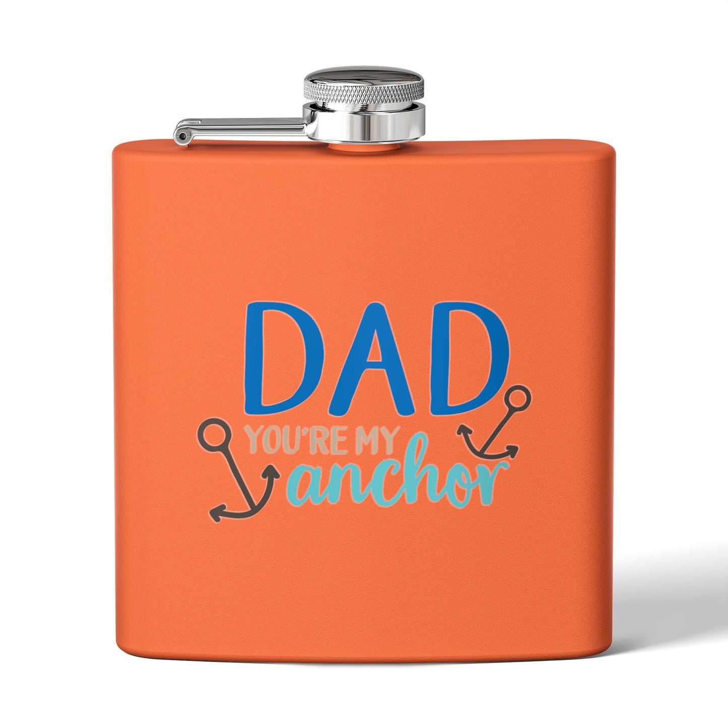 Funny Dad Gift Flask  | Dad You’re My Anchor | Father’s Day Gift for Dad, | Husband | New Dad | BBQ Gift | Flask  6oz | Stainless Steel  | Hip Flask