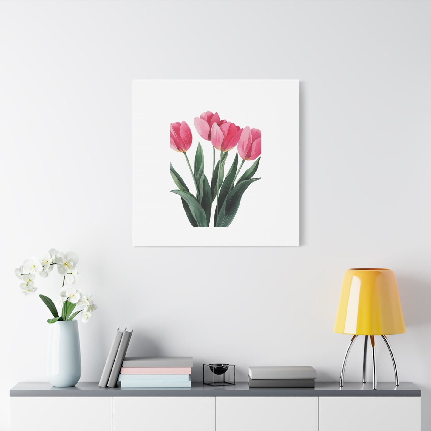 Pink Tulip Bouquet Wall Art Print | Elegant Floral Botanical Decor