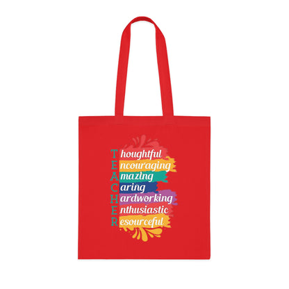 Teacher Appreciation Cotton Tote | Bag for Work | School | Everyday Use | Reusable Teacher Tote Bag |Trendy | Functional | Eco-Friendly | Carry Bag