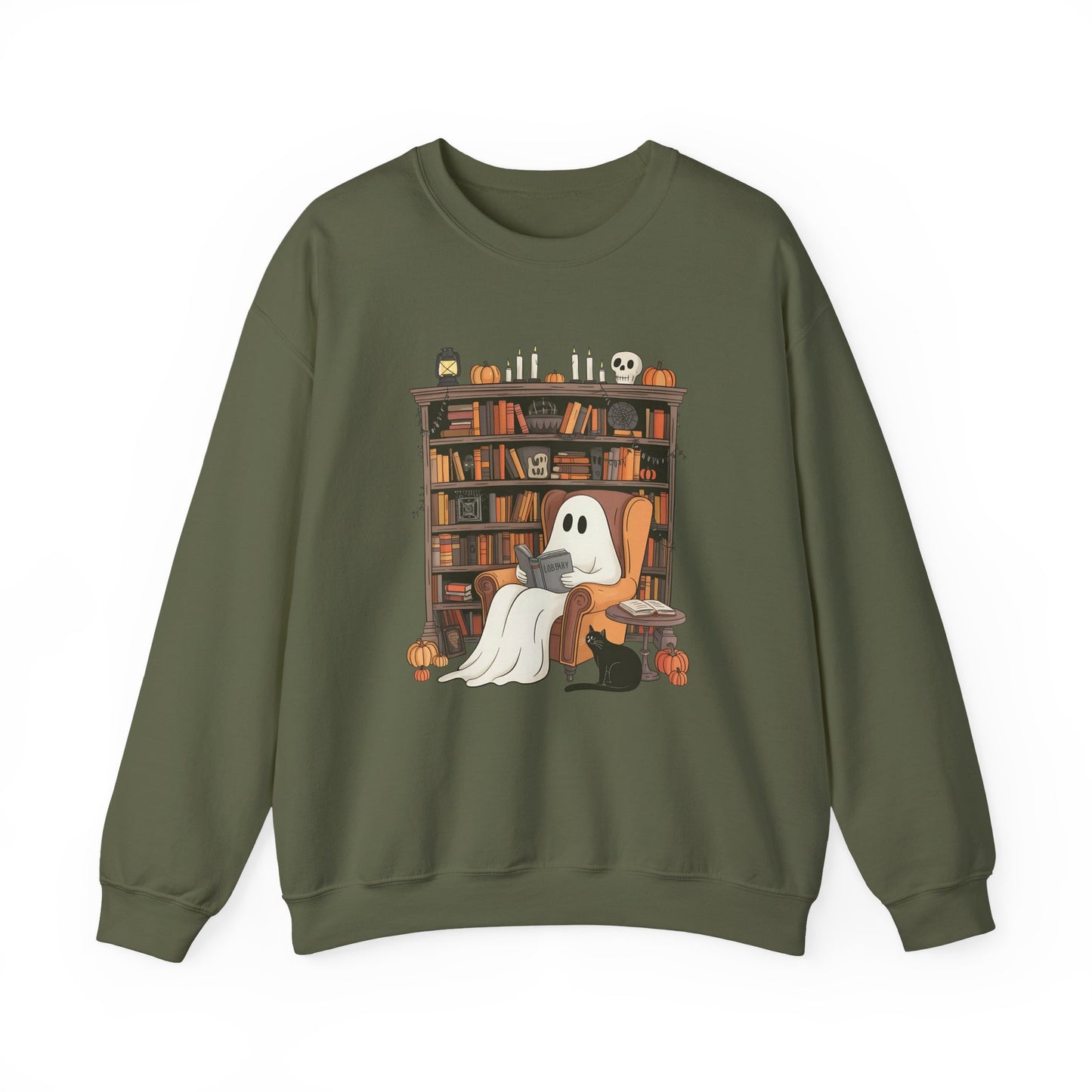 Ghost Reading Sweatshirt | Halloween Book Lover Crewneck | Spooky Reader Sweatshirt | Cozy Ghost Library Sweater | Bookworm Halloween Sweatshirt | Fall Reading Gift | Ghost Reading Club Sweatshirt |...
