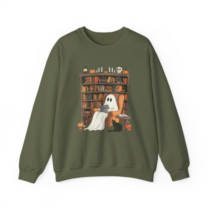 Ghost Reading Sweatshirt | Halloween Book Lover Crewneck | Spooky Reader Sweatshirt | Cozy Ghost Library Sweater | Bookworm Halloween Sweatshirt | Fall Reading Gift | Ghost Reading Club Sweatshirt |...