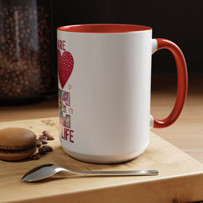 You Are the Love of My Life” Mug | Romantic Floral Coffee Cup | Cute Gift for Her, Wife, Girlfriend | Accent Coffee Mug | 11oz | 15oz)