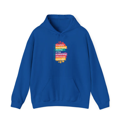 Teacher Appreciation Hoodie |  Inspirational Teacher Gift Sweatshirt | Colorful Graphic Hoodie for Educators | Librarian Rainbow Acrostic Hoodie | Proud Book Lover Sweatshirt