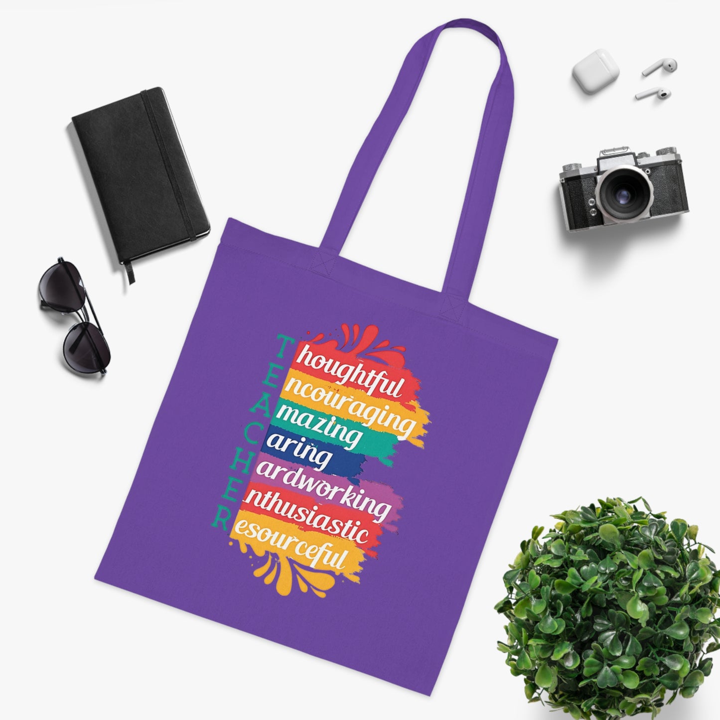 Teacher Appreciation Cotton Tote | Bag for Work | School | Everyday Use | Reusable Teacher Tote Bag |Trendy | Functional | Eco-Friendly | Carry Bag