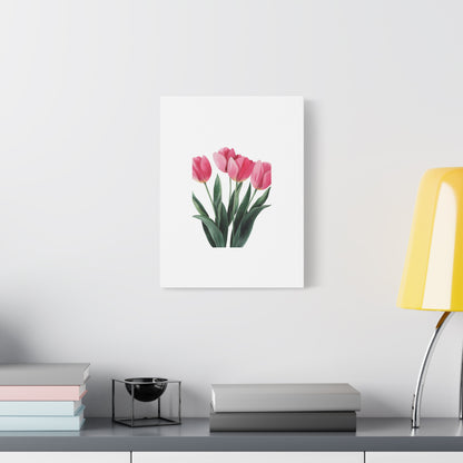 Pink Tulip Bouquet Wall Art Print | Elegant Floral Botanical Decor