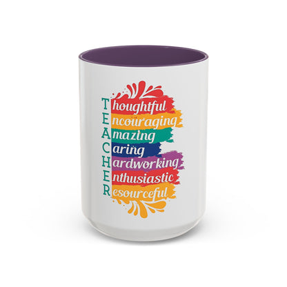 Teacher Appreciation Mug | Inspirational Teacher Gift Coffee Cup |  Classroom Desk Mug for Educators | Teacher Appreciation Coffee Mug | Colorful Acrostic |  Thoughtful | Encouraging | Amazing| 11oz...