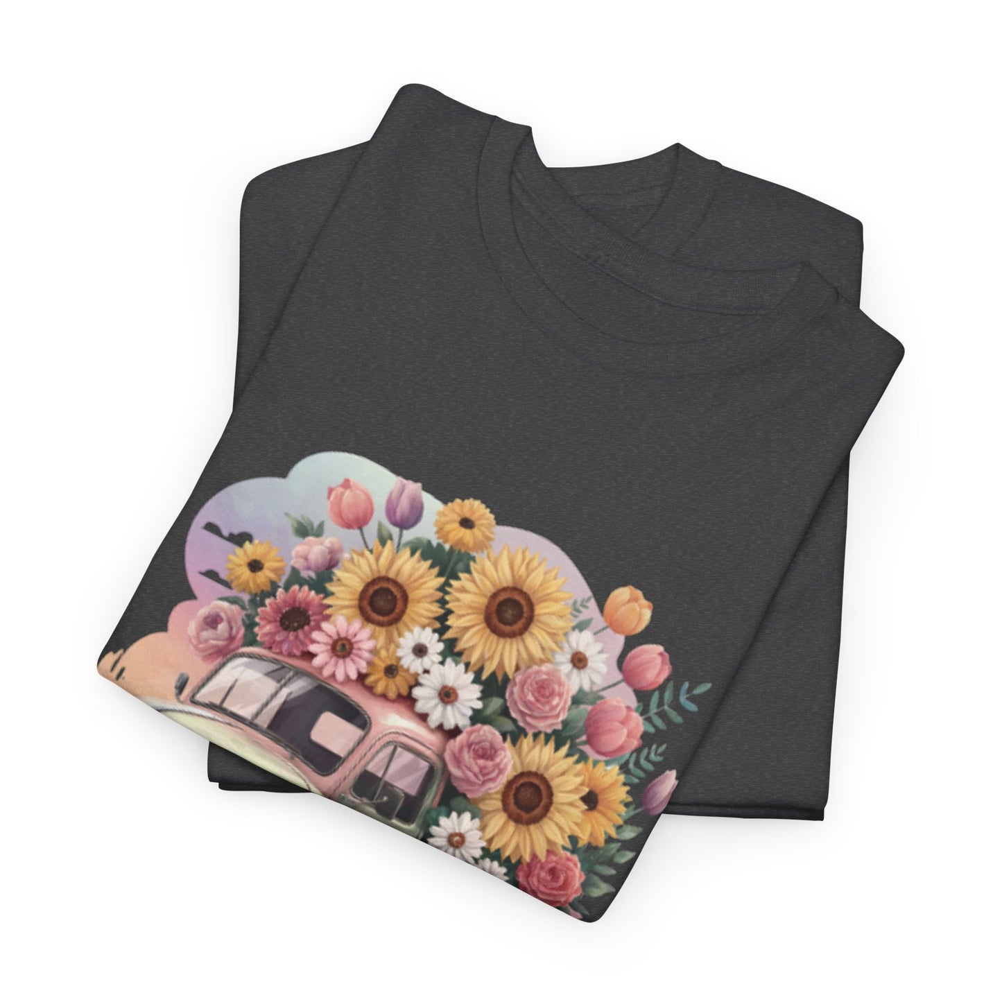 T-Shirt | Vintage Floral Mom Tee | Mama Vintage Truck Floral Tee | Mama Flower Truck Graphic Tee