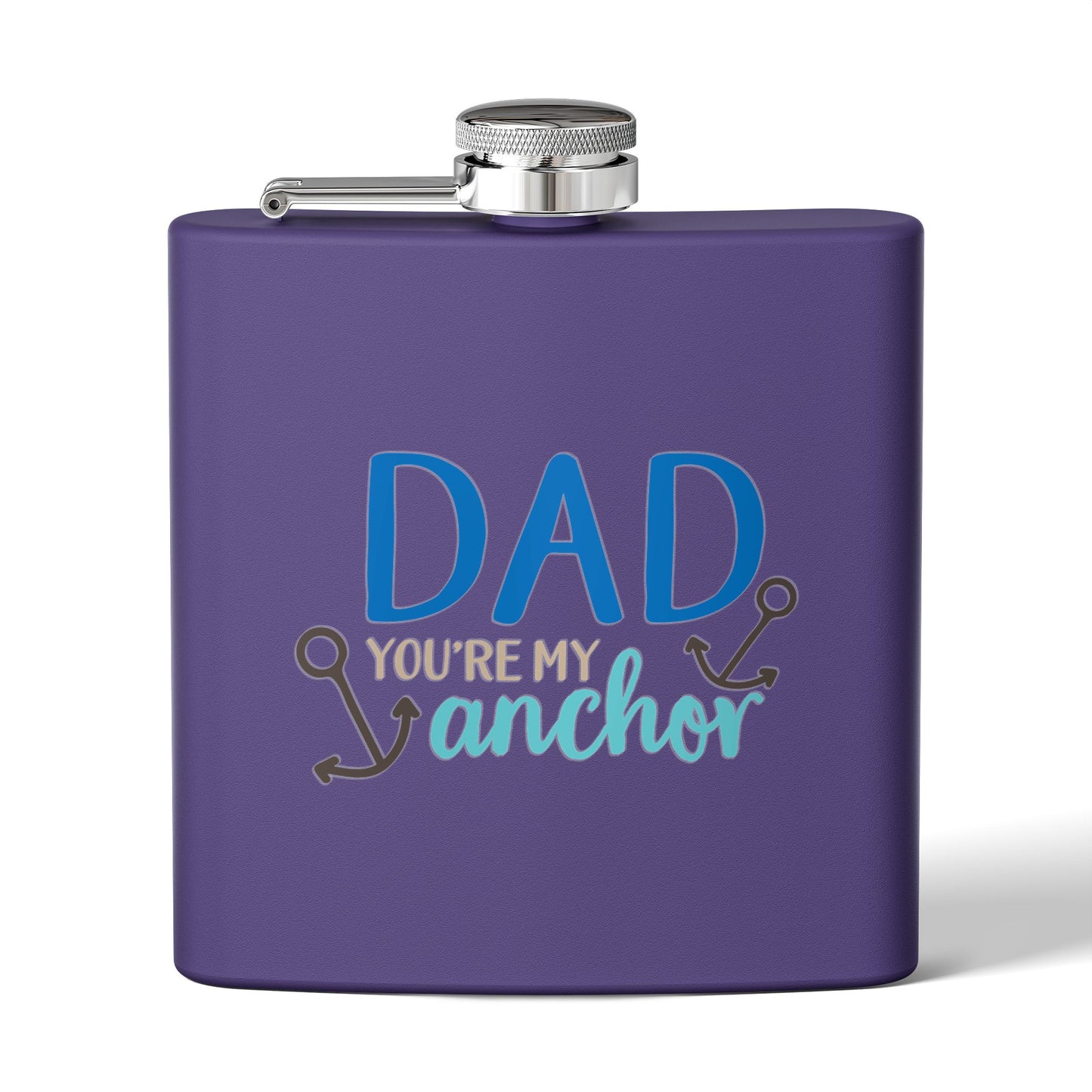 Funny Dad Gift Flask  | Dad You’re My Anchor | Father’s Day Gift for Dad, | Husband | New Dad | BBQ Gift | Flask  6oz | Stainless Steel  | Hip Flask