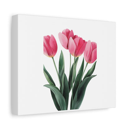 Pink Tulip Bouquet Wall Art Print | Elegant Floral Botanical Decor