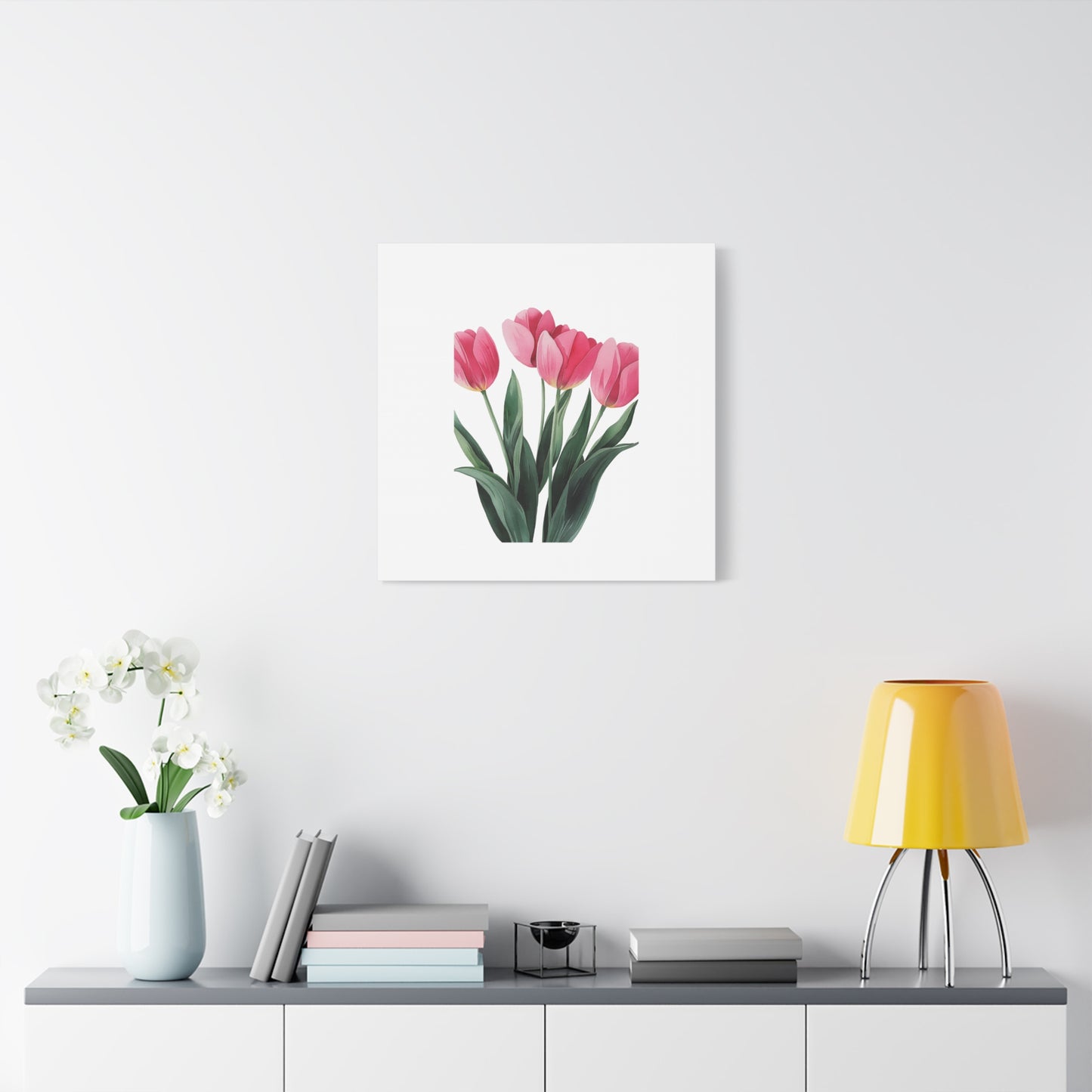 Pink Tulip Bouquet Wall Art Print | Elegant Floral Botanical Decor