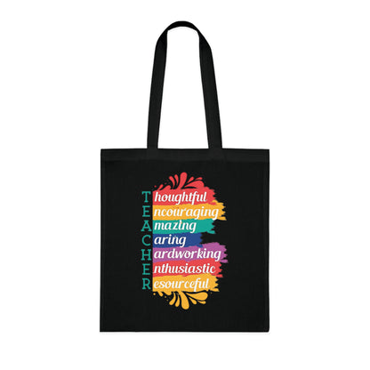 Teacher Appreciation Cotton Tote | Bag for Work | School | Everyday Use | Reusable Teacher Tote Bag |Trendy | Functional | Eco-Friendly | Carry Bag