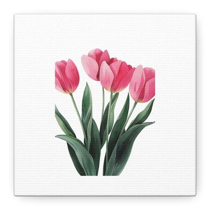 Pink Tulip Bouquet Wall Art Print | Elegant Floral Botanical Decor