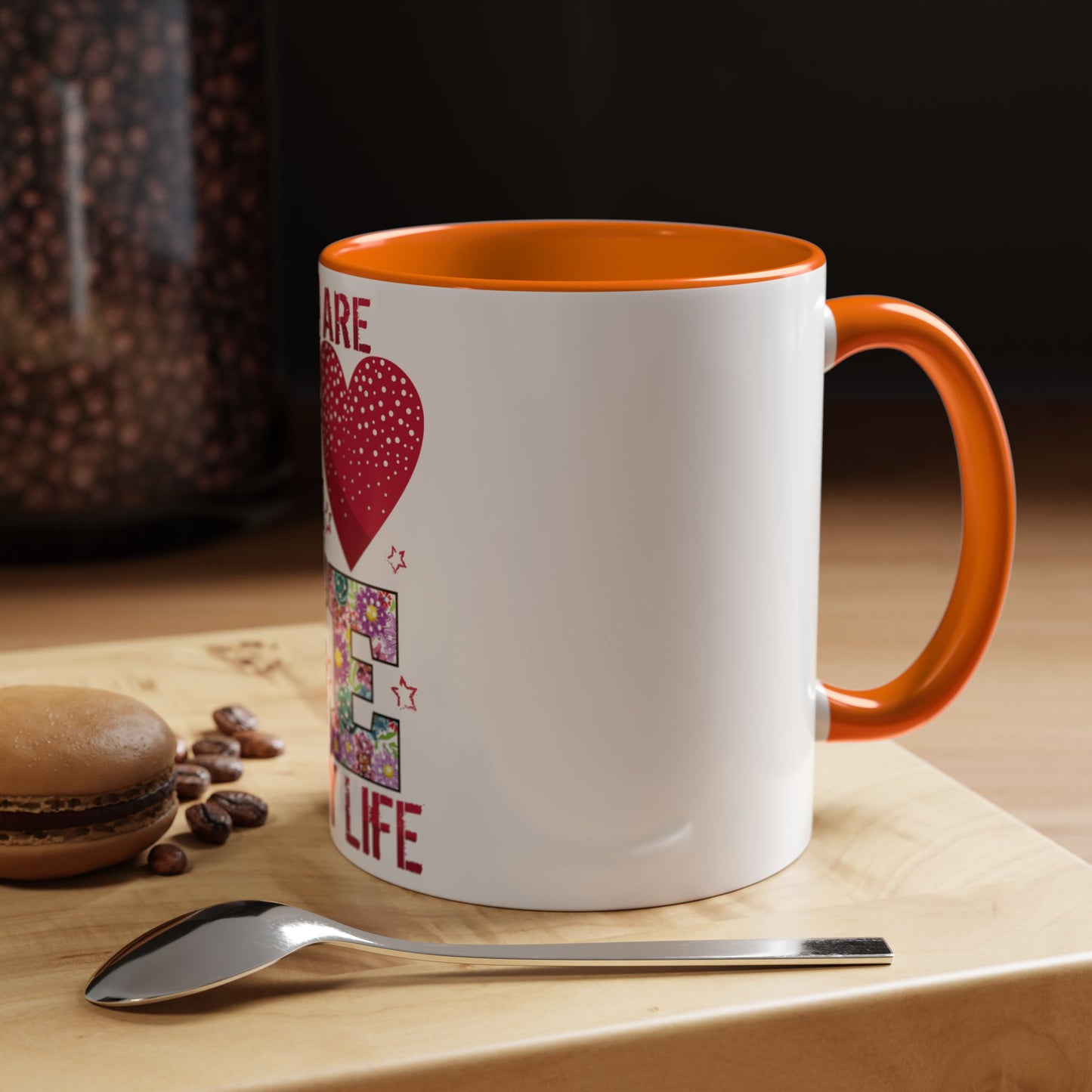 You Are the Love of My Life” Mug | Romantic Floral Coffee Cup | Cute Gift for Her, Wife, Girlfriend | Accent Coffee Mug | 11oz | 15oz)