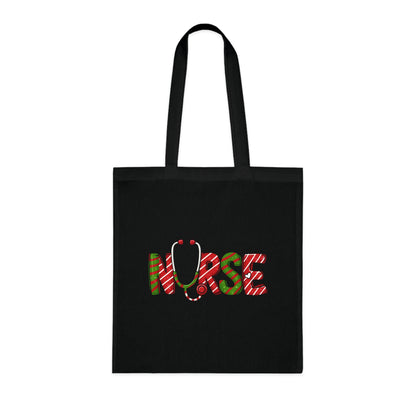 Nurse Christmas Tote Bag | Nurse Canvas Tote | Cotton Tote