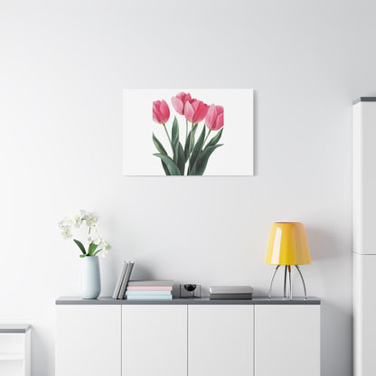 Pink Tulip Bouquet Wall Art Print | Elegant Floral Botanical Decor