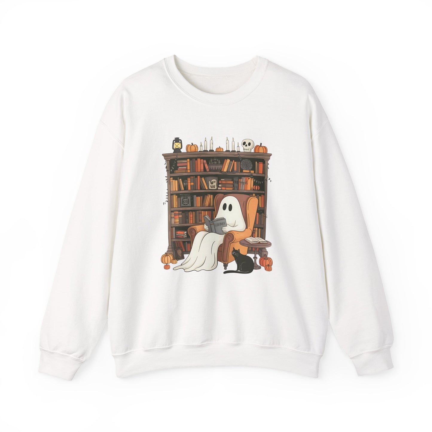 Ghost Reading Sweatshirt | Halloween Book Lover Crewneck | Spooky Reader Sweatshirt | Cozy Ghost Library Sweater | Bookworm Halloween Sweatshirt | Fall Reading Gift | Ghost Reading Club Sweatshirt |...