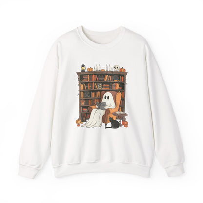 Ghost Reading Sweatshirt | Halloween Book Lover Crewneck | Spooky Reader Sweatshirt | Cozy Ghost Library Sweater | Bookworm Halloween Sweatshirt | Fall Reading Gift | Ghost Reading Club Sweatshirt |...