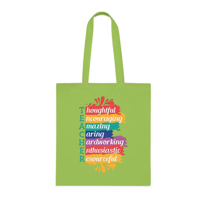 Teacher Appreciation Cotton Tote | Bag for Work | School | Everyday Use | Reusable Teacher Tote Bag |Trendy | Functional | Eco-Friendly | Carry Bag