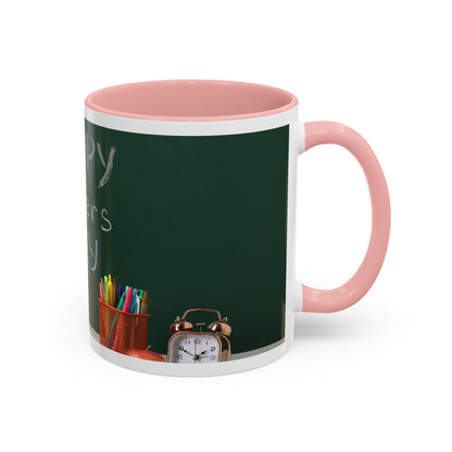 Happy Teachers Day Mug | Teacher Appreciation Gift Coffee Cup | Cute School Gift Idea for Teachers | Accent Coffee Mug | 11oz | 15oz