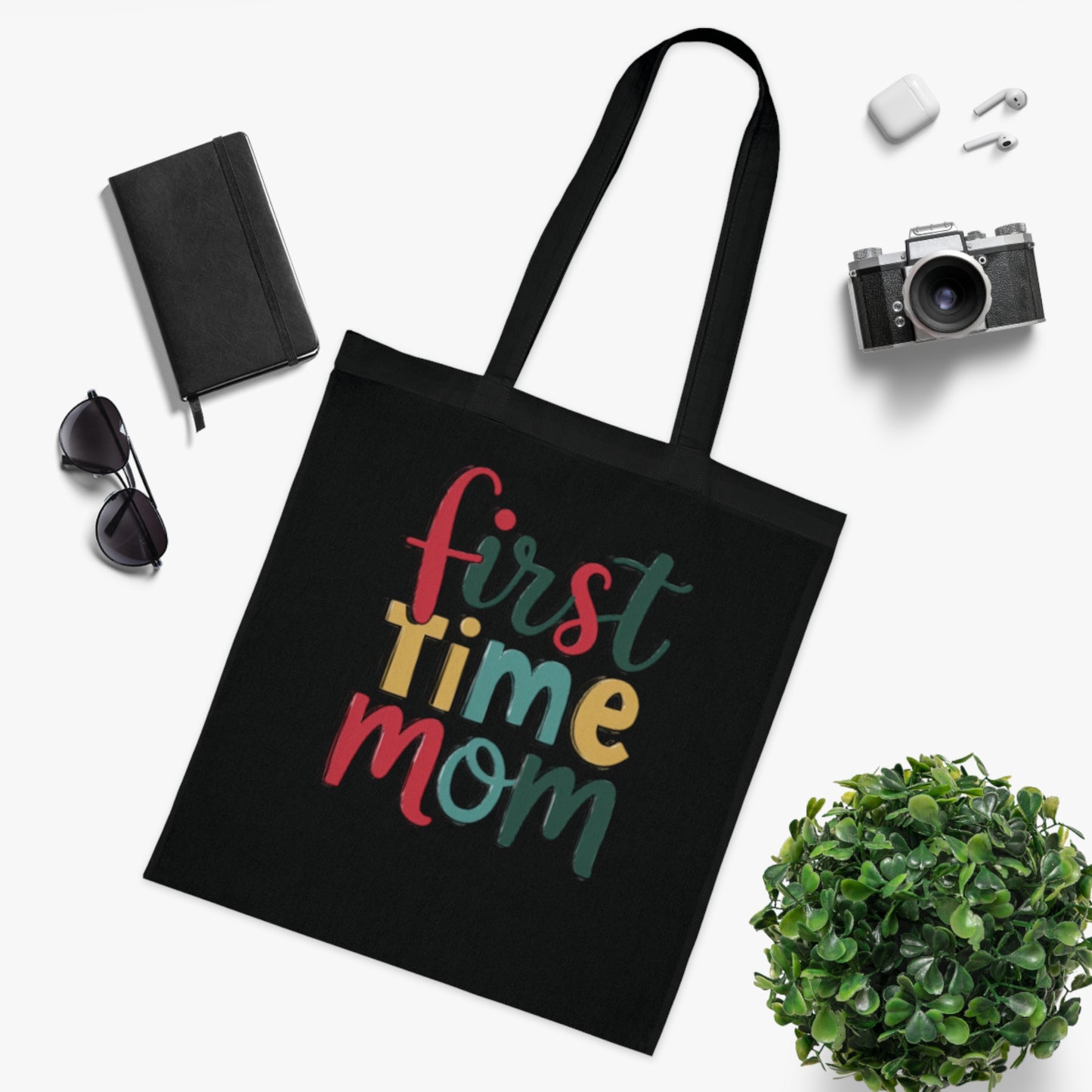 First Time Mom Cotton Tote Bag | Cute New Mom Gift  |Pregnancy gift | First time mama | Soft aesthetic mom tote |Trendy mom tote |  Postpartum gift & Mother’s Day