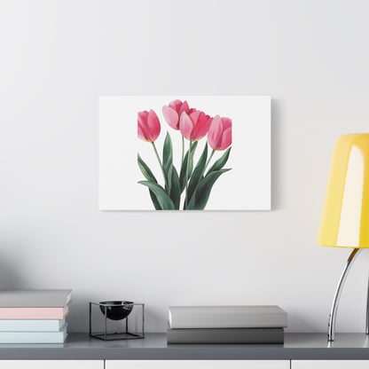 Pink Tulip Bouquet Wall Art Print | Elegant Floral Botanical Decor