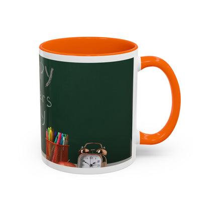 Happy Teachers Day Mug | Teacher Appreciation Gift Coffee Cup | Cute School Gift Idea for Teachers | Accent Coffee Mug | 11oz | 15oz