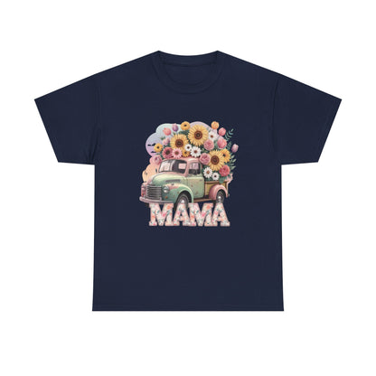 T-Shirt | Vintage Floral Mom Tee | Mama Vintage Truck Floral Tee | Mama Flower Truck Graphic Tee