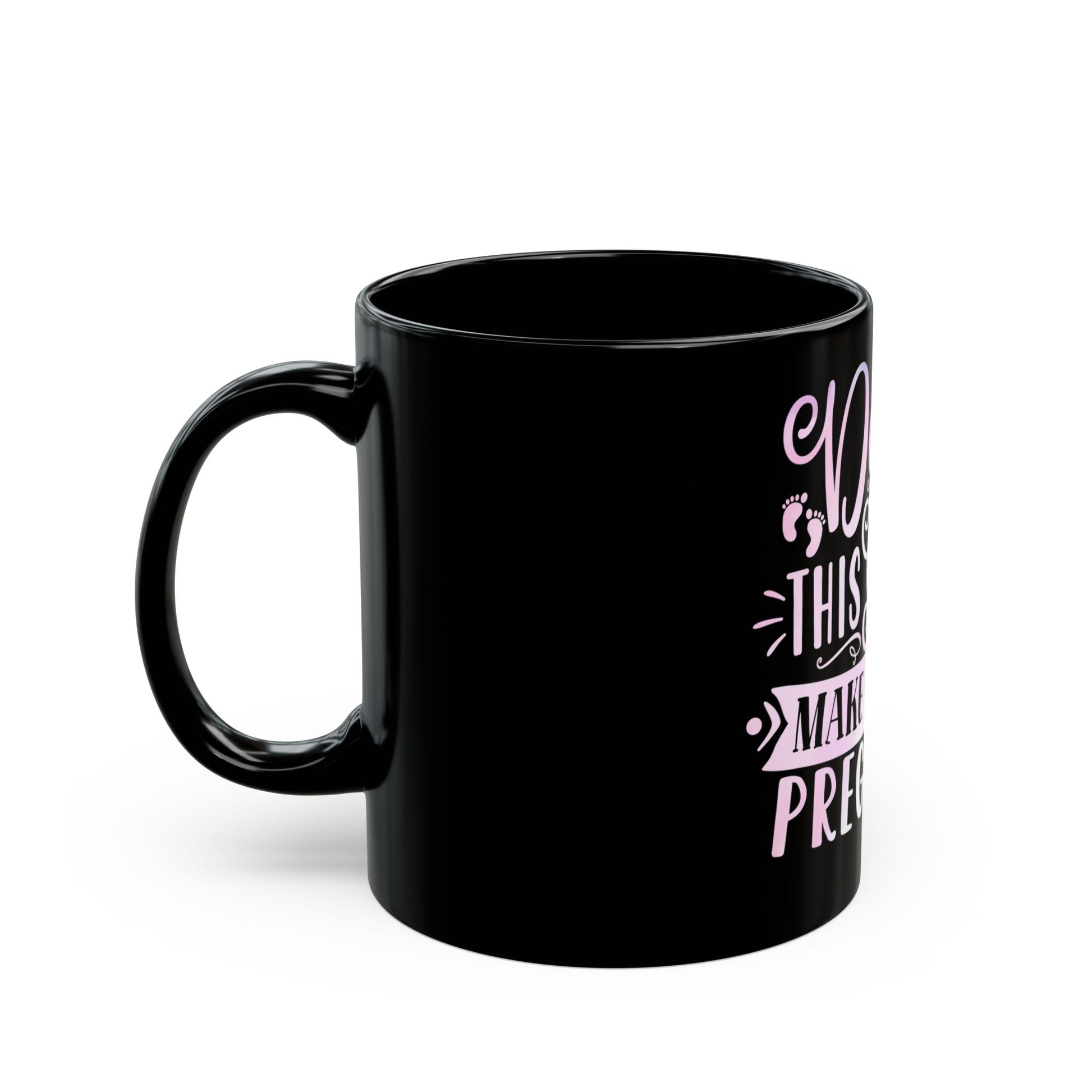 Black mug with pink text. | GrindGlow Apparel