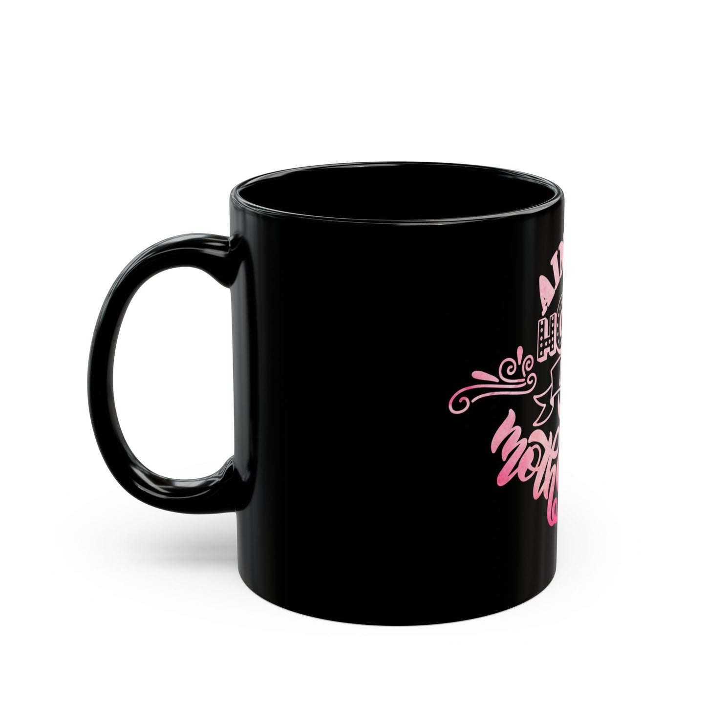 Ain’t No Hood Like Motherhood Mug | Stylish Mom Coffee Cup | Trendy Black Mug  | Gift for Moms | Black Mug  | 11oz | 15oz | Mother's Day