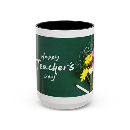 Best Teacher Ever Mug | Cute Appreciation Gift for Teachers | Thank You Gift Idea | Accent Coffee Mug | 11oz | 15oz