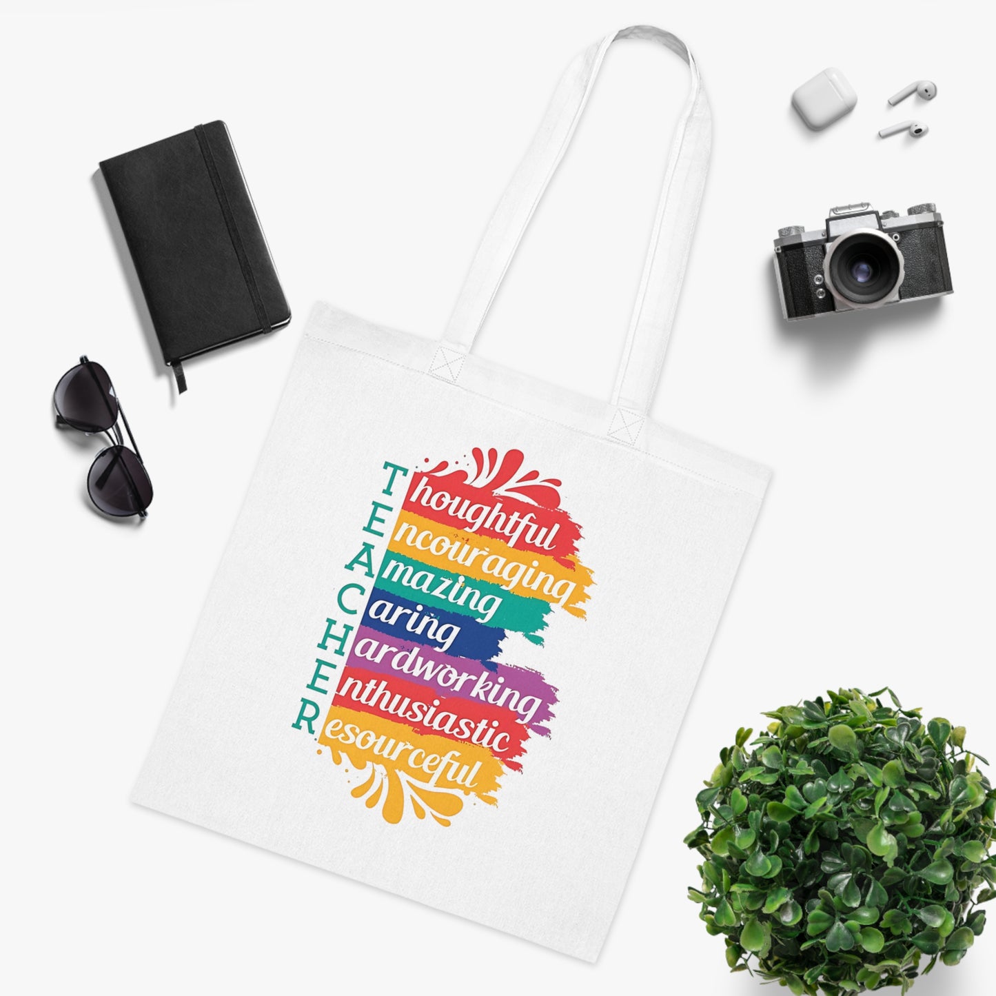 Teacher Appreciation Cotton Tote | Bag for Work | School | Everyday Use | Reusable Teacher Tote Bag |Trendy | Functional | Eco-Friendly | Carry Bag