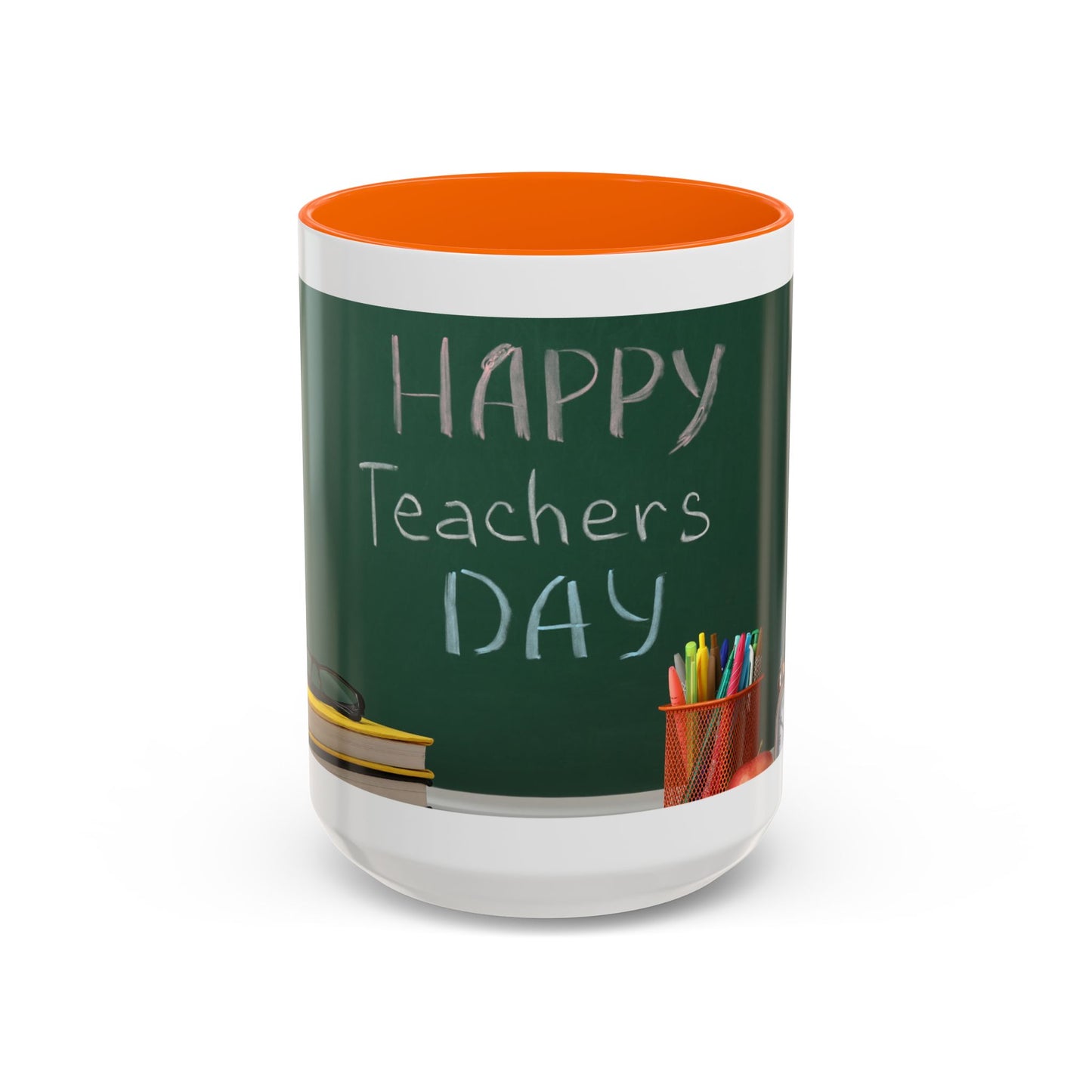 Happy Teachers Day Mug | Teacher Appreciation Gift Coffee Cup | Cute School Gift Idea for Teachers | Accent Coffee Mug | 11oz | 15oz