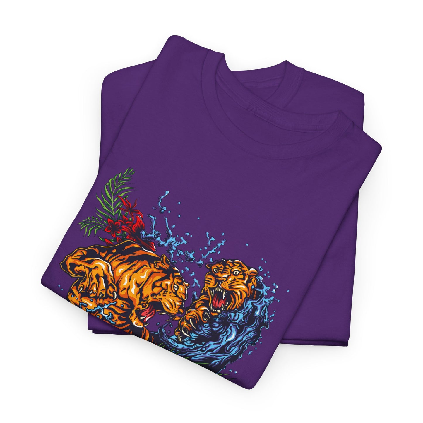 Savage Tiger Floral Graphic Tee  | Bold Streetwear Animal Print Tee | Tiger & Rose Graphic Tee | Bold Floral Ninja Tiger T-Shirt