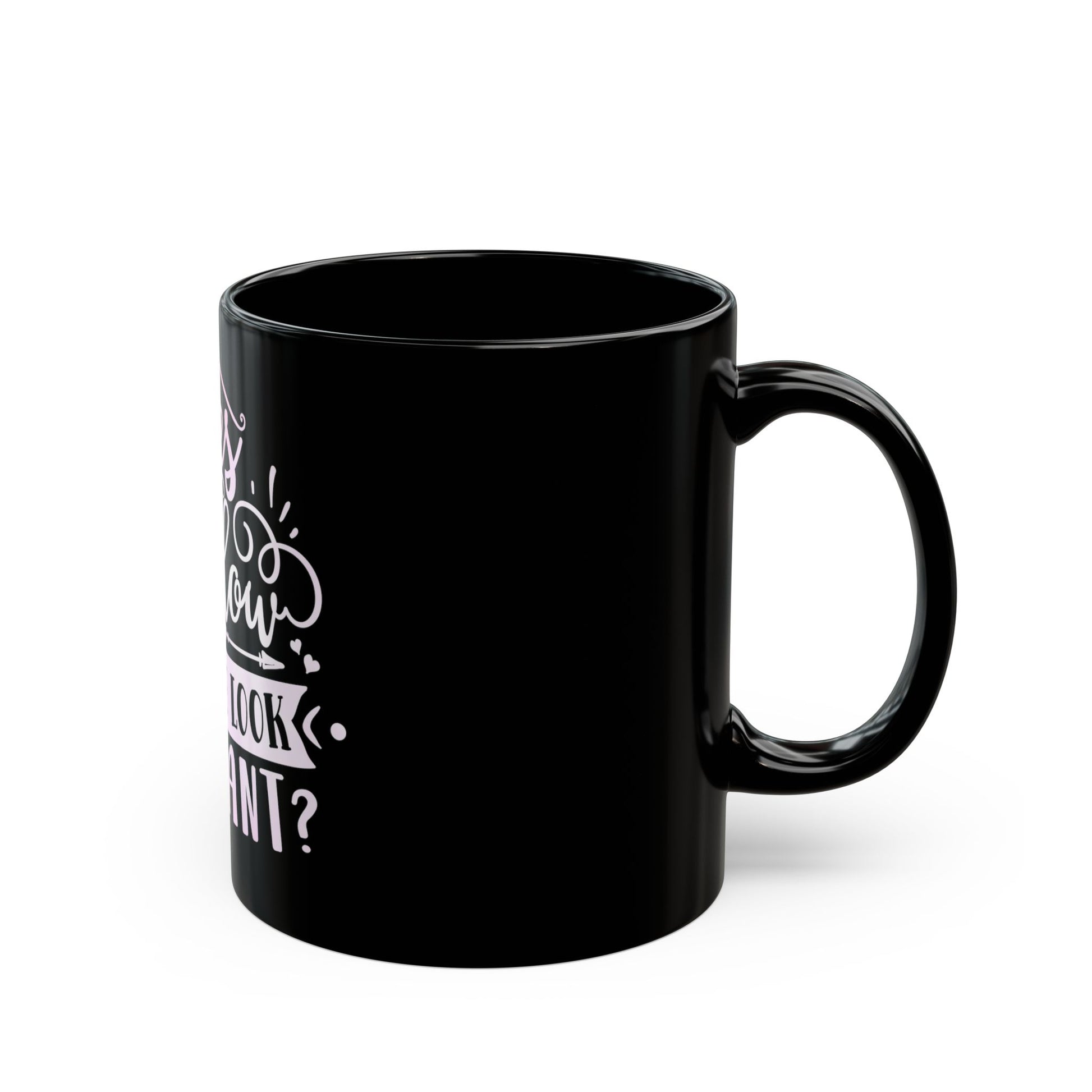 Black ceramic mug on white background. | GrindGlow Apparel