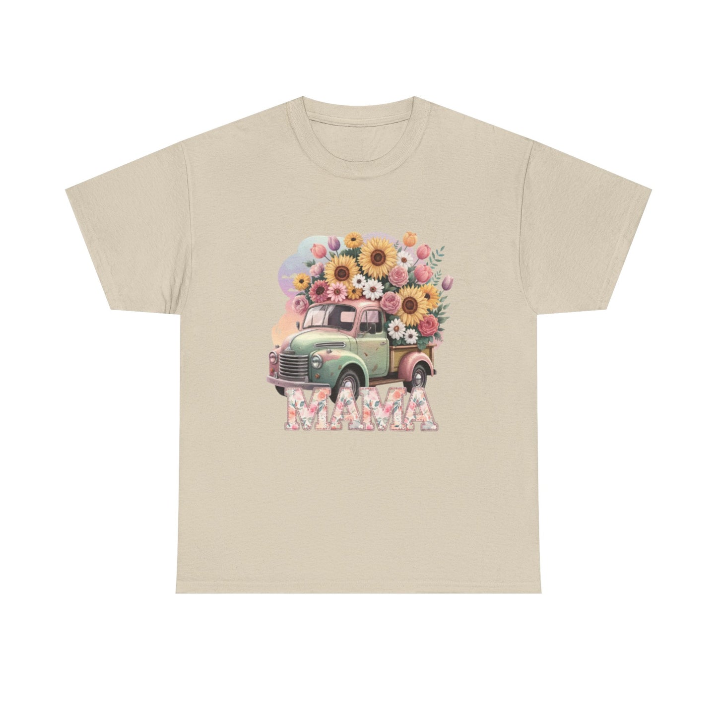 T-Shirt | Vintage Floral Mom Tee | Mama Vintage Truck Floral Tee | Mama Flower Truck Graphic Tee