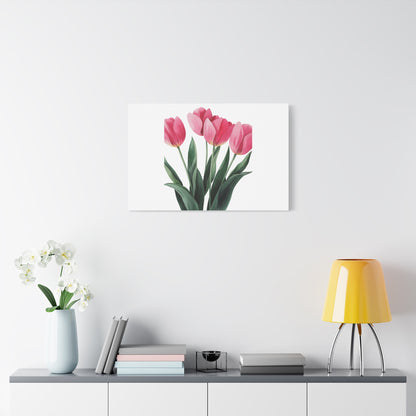 Pink Tulip Bouquet Wall Art Print | Elegant Floral Botanical Decor