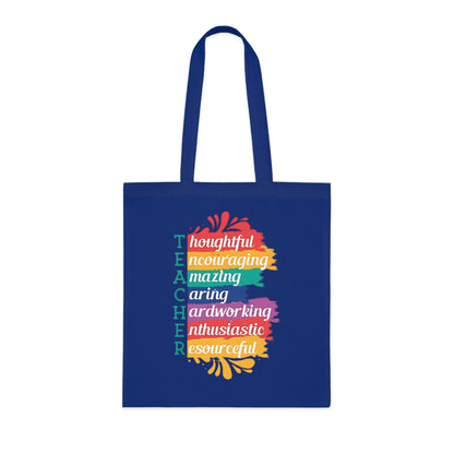 Teacher Appreciation Cotton Tote | Bag for Work | School | Everyday Use | Reusable Teacher Tote Bag |Trendy | Functional | Eco-Friendly | Carry Bag