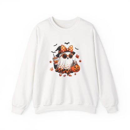 Halloween Ghost Crewneck Sweatshirt | Cute Halloween Ghost Sweatshirt | Spooky Girl Ghost Crewneck | Pumpkin Ghost Sweater | Fall Halloween Sweatshirt | Trendy Autumn Ghost Gift