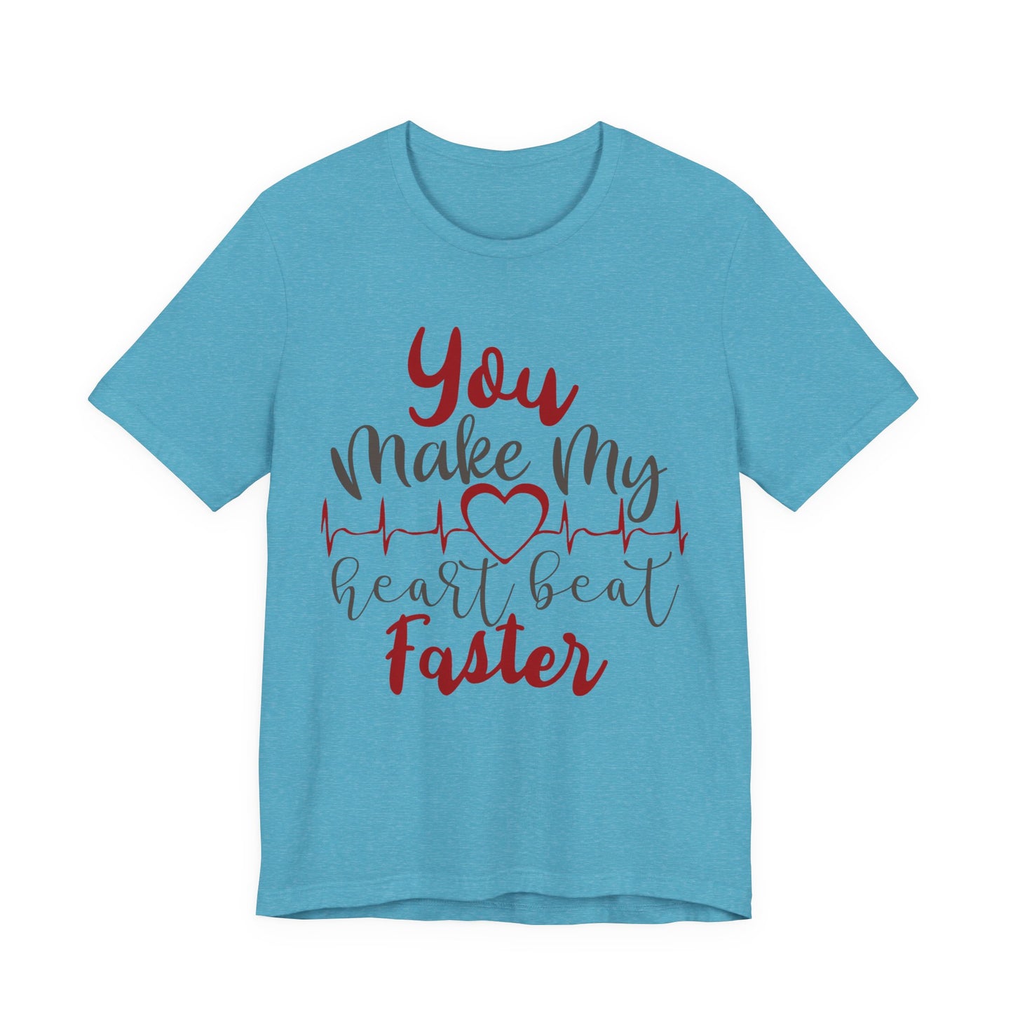 Romantic Heartbeat Graphic T-Shirt | Trendy Romantic Tee | Summer Cute Graphic Tee | Valentine’s Day Gift | Love Quote Shirt