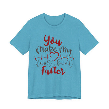 Romantic Heartbeat Graphic T-Shirt | Trendy Romantic Tee | Summer Cute Graphic Tee | Valentine’s Day Gift | Love Quote Shirt