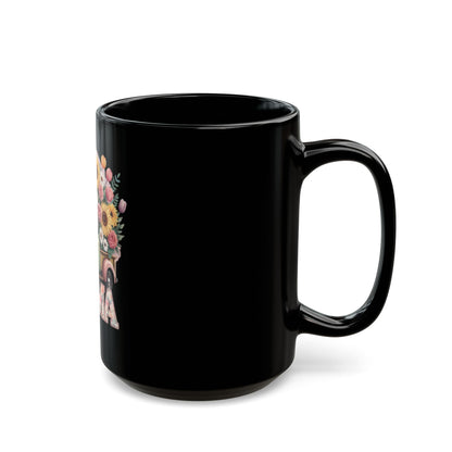 Mother’s Day Ceramic Mug | Mama Floral Truck Mug  | Vintage Flower Coffee Cup for Mom | Cute Mama Gift Mug | Black Mug  | 11oz | 15oz