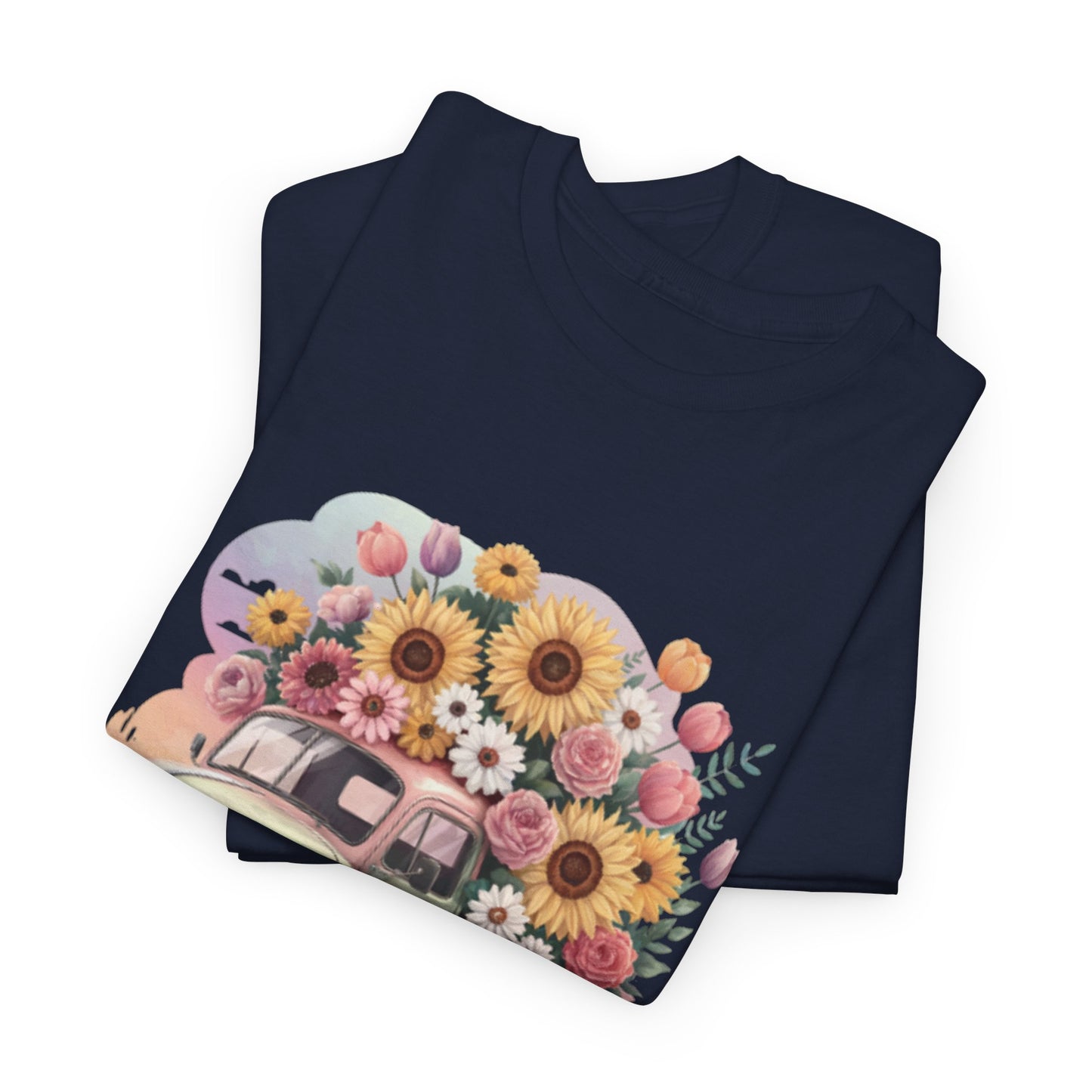 T-Shirt | Vintage Floral Mom Tee | Mama Vintage Truck Floral Tee | Mama Flower Truck Graphic Tee