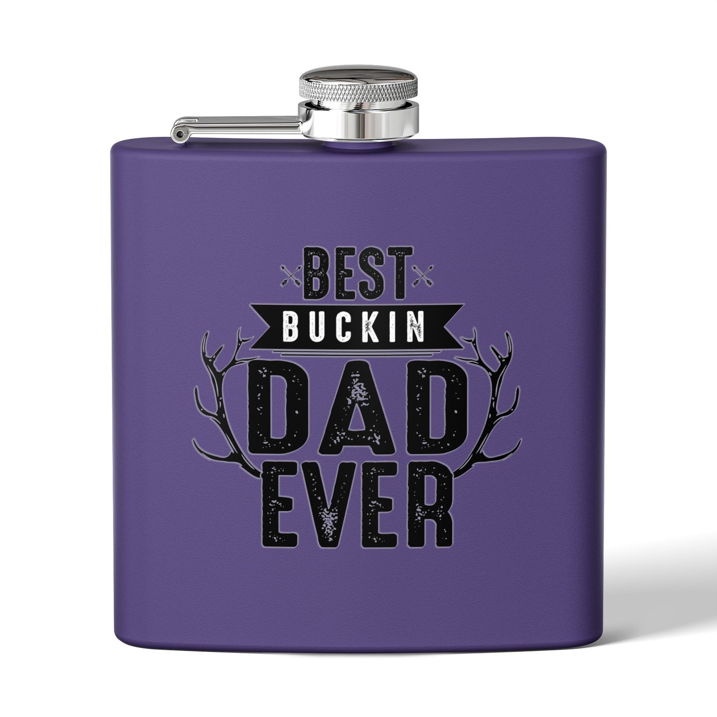Best Buckin Dad Ever Stainless Steel Flask |  6oz Fathers Day Gift | 6 oz | Best Buckin Dad Ever Flask | Funny Father’s Day Gift | Stainless Steel Hip Flask for Dad