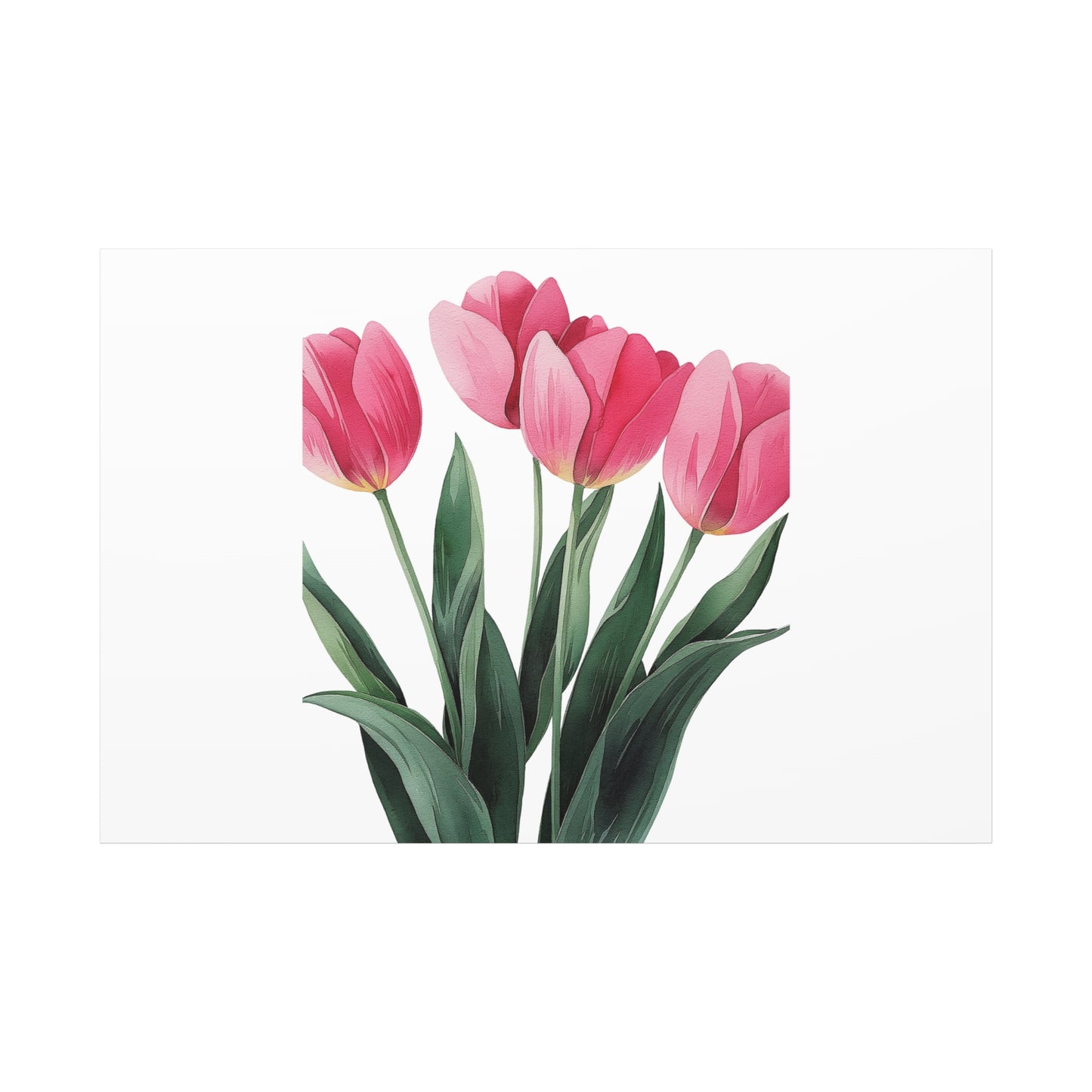 Pink Tulip Bouquet Wall Art Print | Elegant Floral Botanical Decor