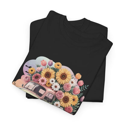 T-Shirt | Vintage Floral Mom Tee | Mama Vintage Truck Floral Tee | Mama Flower Truck Graphic Tee