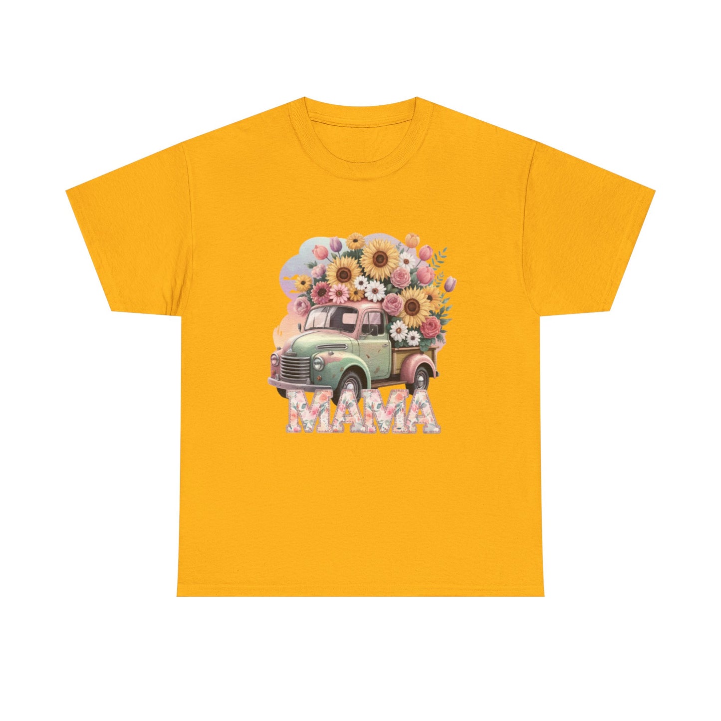 T-Shirt | Vintage Floral Mom Tee | Mama Vintage Truck Floral Tee | Mama Flower Truck Graphic Tee