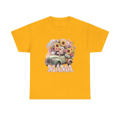 T-Shirt | Vintage Floral Mom Tee | Mama Vintage Truck Floral Tee | Mama Flower Truck Graphic Tee