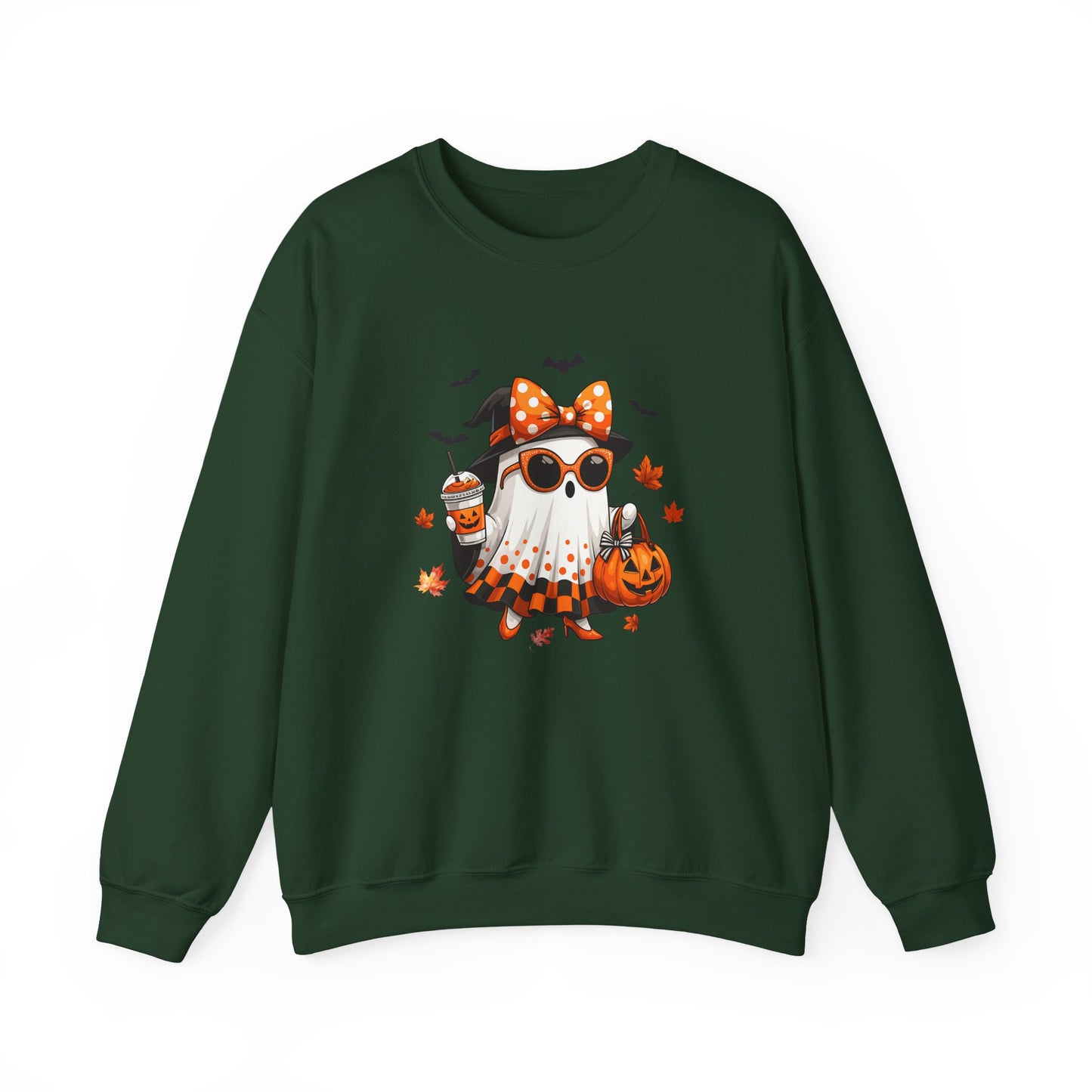 Halloween Ghost Crewneck Sweatshirt | Cute Halloween Ghost Sweatshirt | Spooky Girl Ghost Crewneck | Pumpkin Ghost Sweater | Fall Halloween Sweatshirt | Trendy Autumn Ghost Gift