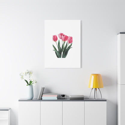Pink Tulip Bouquet Wall Art Print | Elegant Floral Botanical Decor